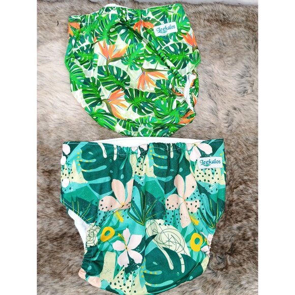 Reusable Waterproof Cloth Diapers With Tropical Print By Leekalos  Adjustable Sn - Picture 6 of 6